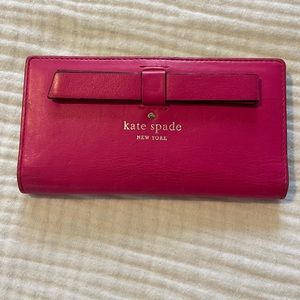 Kate spade hot pink bow wallet